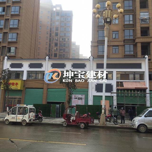 轻质仿古一体瓦让火锅店门庭装饰更加简单方便快捷